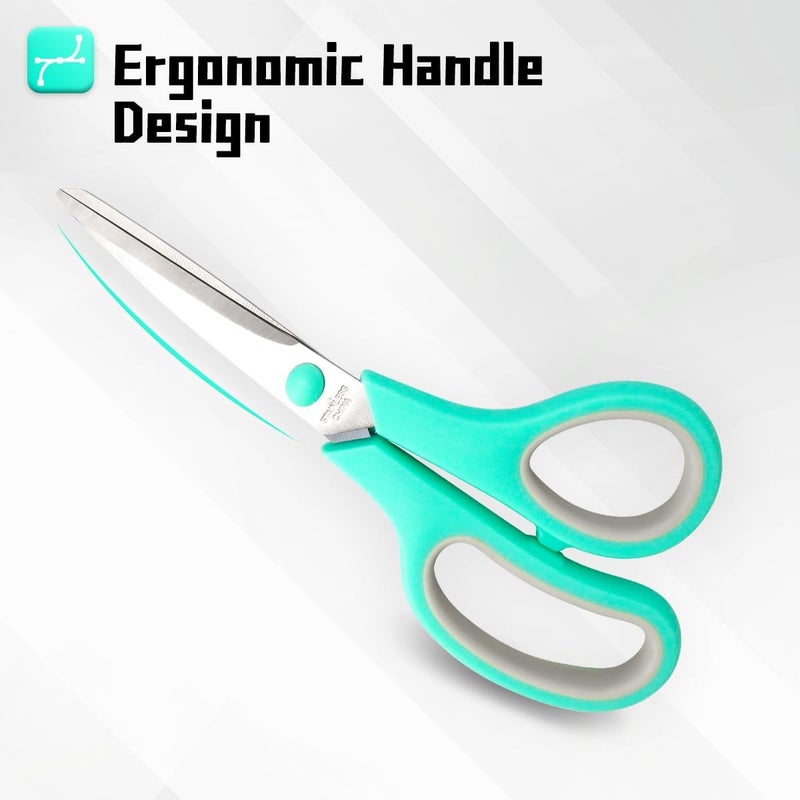VITOLER 8.5" Scissors All Purpose, 3 Pack Ultra Sharp Blade Shears, Professional Ergonomic Comfort Grip Scissors for Office School Home Supplies Fabric Sewing DIY - Image 2